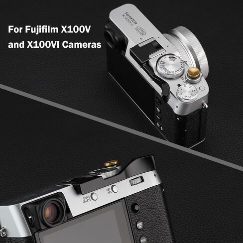 Haoge THB-XVS المعادن الإبهام قبضة الراحة قبضة اليد ل Fujifilm X100VI Fujinon X100V ملحقات الكاميرا الفضة الحذاء الساخن الإبهام in Saudi Arabia