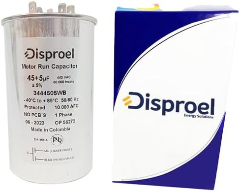 مكثف مكيف هواء مزدوج التشغيل 45/5 μF 370/440V | مكثف HVAC لمكيف الهواء ومحرك المروحة والمضخة الحرارية والمكثف 3444005WB in Saudi Arabia