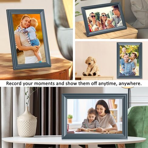 إطار صور رقمي 10.1 بوصة إطار صور رقمي واي فاي، شاشة لمس عالية الدقة 1280 * 800، تخزين 16 جيجابايت، عرض شرائح يدور تلقائيًا، مثبت على الحائط، مشاركة الصور والفيديو على الفور عبر تطبيق الهاتف، أسود in Saudi Arabia