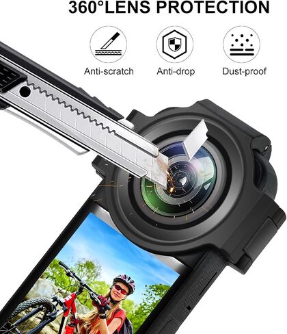 PULUZ Upgrade Optical Glass Material For Insta360 X3 Sticky Lens Guard Action Camera Accessories for 360X3 Lens Protective Cover Cap in Saudi Arabia