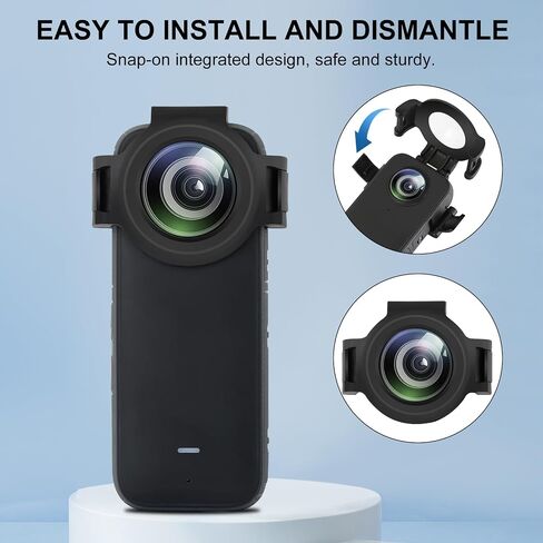 PULUZ Upgrade Optical Glass Material For Insta360 X3 Sticky Lens Guard Action Camera Accessories for 360X3 Lens Protective Cover Cap in Saudi Arabia