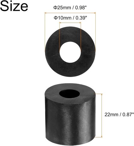 uxcell 36pcs Rubber Spacers 25mm OD, 12mm ID, 10mm Height Round Anti Vibration Spacer Rubber Bushing Grommets Thick Rubber Washers for Home Car Accessories in Saudi Arabia