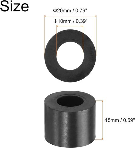 uxcell 36pcs Rubber Spacers 25mm OD, 12mm ID, 10mm Height Round Anti Vibration Spacer Rubber Bushing Grommets Thick Rubber Washers for Home Car Accessories in Saudi Arabia