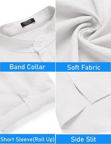 COOFANDY Mens Linen Sets 2 Pieces Casual Short Sleeve Henley Shirts and Pants Set Summer Vacation Outfits in Saudi Arabia