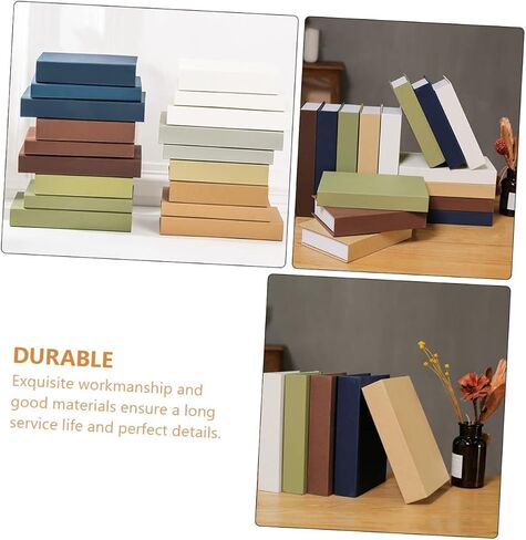 Zerodeko 3 Pcs Prop Book End Table Decor Decorative Book Stack Decorative Books for Home Decor Faux Display Books Tabletop Book Ornaments Rustic Decor Office Accessories Dining Table Paper in Kuwait