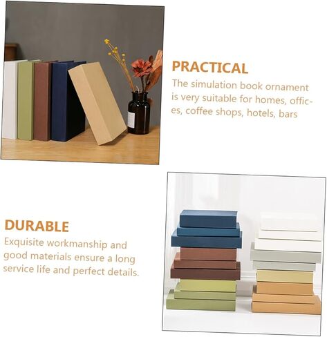 Zerodeko 3 Pcs Prop Book End Table Decor Decorative Book Stack Decorative Books for Home Decor Faux Display Books Tabletop Book Ornaments Rustic Decor Office Accessories Dining Table Paper in Kuwait