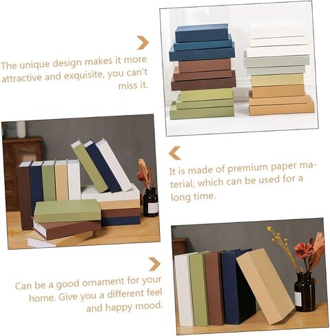 Zerodeko 3 Pcs Prop Book End Table Decor Decorative Book Stack Decorative Books for Home Decor Faux Display Books Tabletop Book Ornaments Rustic Decor Office Accessories Dining Table Paper in Kuwait