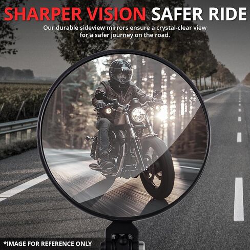 DNA MOTORING Pair of Motorcycle Side View Mirror, Chrome Glass, Compatible with BMW Honda Suzuki Yamaha Kawasaki Most Motorcycle Cruiser Scooter, Irregular shape Style, MP-MR-M012 in Saudi Arabia