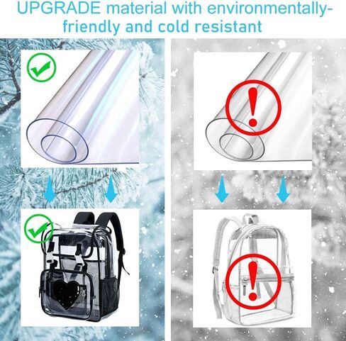 17" Flip Top Clear Backpack, Stadium Approved 3Pcs Set, Heavy Duty Transparent Bookbag for Gym/Concert (Black) in Saudi Arabia