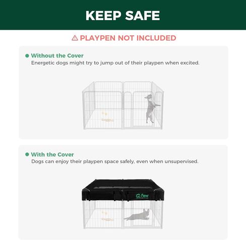 FXW Exclusive Mesh Top Cover (Playpen Not Included!!!), Only Compatible with FXW 32"/40"/45" H 8 Panels Playpen │Patent Pending in Saudi Arabia