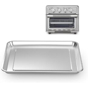 صينية خبز من الفولاذ المقاوم للصدأ وسلة مقلاة هوائية متوافقة مع مقلاة الهواء Cuisinart TOA-060 وTOA-065 (مع Cuisinart TOA-060 وTOA-065)