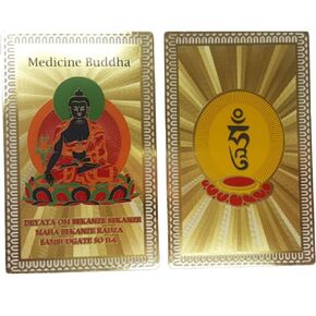 DMtse Feng Shui Medicine Buddha Health Talisman Card for Good Luck Wealth Protection