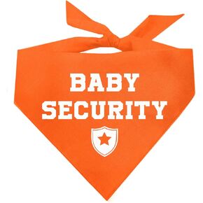Baby Security with Badge Baby Announcement Dog Bandana (Black, OS 670)