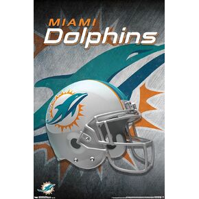 Trends International Miami Dolphins-Helmet Premium Wall Poster, 22.375" x 34"