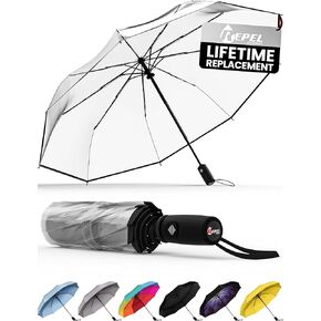 Repel Travel Umbrella: Windproof Travel Umbrella and Compact Mini - Perfect for Car, Golf, and On-the-Go. Small Travel Umbrella Compact Mini, Windproof and Strong