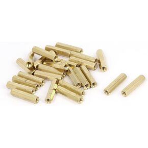 uxcell M4 x 25mm Female Threaded Brass Hex Standoff Pillar Spacer Nut 25pcs
