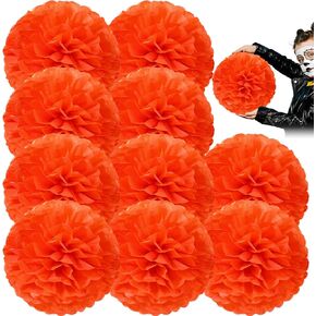 20 Pcs 12 Inches Jumbo Artificial Marigold Garlands Large Paper Orange Flower Garland for Dia De Los Muertos Decor The Day of The Dead Ofrenda Altar and Indian Diwali Wedding Decorations
