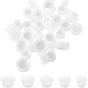 50Pcs Salt And Pepper Stoppers Plugs 0.35 Inch To 0.74 Inch Diameter Replacement Plug Reusable Clear Round End Cap Plastic Stoppers For Salt And Pepper Shakers Flower Pots Bottles Pipes Etc