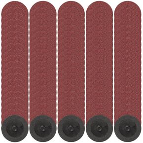 100 Pieces 2 Inch Sanding Discs, 60 Grit Quick Change Disc with 1/4 inch Holder Surface Conditioning Disc for Surface Prep Strip Grind Finish Burr Rust Paint Removal