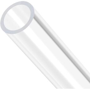 Clear Acrylic Pipe Rigid Round Tubing, [for Aquarium, Crafts, Lighting Tube] - 5/16"x3/8"/12"/2 Pcs