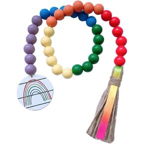 Plaid Bead String Pendant with Tassel Home Hanging Decoration Ideal for Crafts and Home Decor
