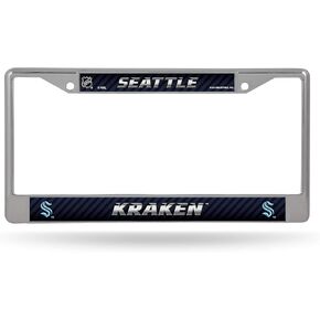 Rico Industries NHL Seattle Kraken Standard Chrome License Plate Frame, 6 x 12.25-"