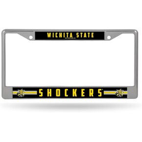 Rico Industries NCAA Wichita State Shockers 12" x 6" Silver Chrome Frame W' Decal Insert Car/Truck/SUV Auto Accessory