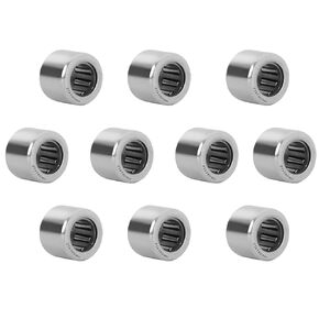 Drawn Cup Needle Roller Bearings, 10pcs HK081412 Open End Caged Bearing, 8mm Bore, 14mm OD, 12mm Width ST14 Steel Single Row Roller