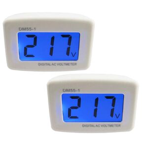 Digital Voltmeter, Yeeco Flat US Plug in AC LCD Voltmeter Volt Panel Meter AC 100V for AC 80-300V, Voltage Tester Voltage Monitor, Gauge Household Amp Meter Measuring, 2 PCS