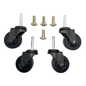 Antique Brass Rubber Caster Wheels for Vintage Furniture | 2 Inch Wheel Diameter | Exquisite Design for Tables, Chairs, Sofas, Chests, Dressers, Cabinets, Carts and More | Set of 4