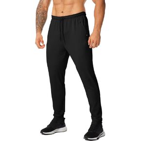 GYMELITE Men's Gym Sweatpants Workout Joggers Active Athletic Jogger Pants with Zipper Pockets Casual Running Track Pants