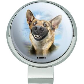 GRAPHICS & MORE German Shepherd Dog Selfie Golf Hat Clip with Magnetic Ball Marker