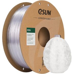 خيوط eSUN PETG 1.75 مم، خيوط طباعة ثلاثية الأبعاد 1 كجم بكرة (2.2 رطل)، خيوط ثلاثية الأبعاد 1.75 مم دقة الأبعاد +/- 0.03 مم، تناسب معظم طابعات FDM (أبيض صلب)