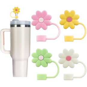 10Pcs 0.4in/10mm Diameter Silicone Straw Covers Cap Compatible with Stanley 20 30&40 Oz Cup, Cute Cat Straw Toppers for Stanley 40 Oz Tumbler with Handle, Dust-Proof Straw Caps for Water Bottle