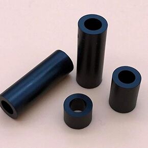 Ochoos 25pcs Inner Diameter ID 3 4 5 6 8mm Black White Nylon ABS Round No Thread Standoff Spacer Washer Column for M3-M8 Screw Bolt - (Dimensions: M8 ID8.2mm OD14mm, Color: Black, Length: 25mm)