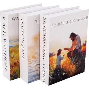 مجموعة كتب ديكور LMN2 Jesus Walk (3) - كتب زخرفية للمنزل - كتب مزيفة للديكور - ديكور كتب أنيق - كتب زخرفية كاثوليكية لديكور المنزل - Libros Decorativos para Mesa de Centro in Saudi Arabia