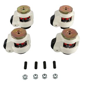 4 Pack Leveling Casters GD-80S Stem Mounted Leveling Caster 1102lbs/Per Leveling Caster Wheels Nylon Wheel and NBR Pad (Stem Mounted 1102lbs/Per)