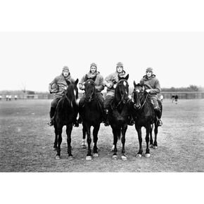 Football Four Horsemen NThe Four Horsemen The Notre Dame Backfield Of 1924 On Horseback Don Miller Elmer Layden Sleepy Crowley And Harry Stuhldreher Poster Print by (18 x 24)