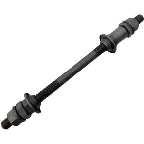 1Pc Black Bike Axle 190MM Bicycle Multiple Speed Rear Hub Axle 3/8 Inch 26 TPI Hub Shaft Conical Lock Nut Washer Kit Hubs Wheels and Accessories Cycling，Wheels and Accessories