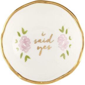 Santa Barbara Design Studio Creative Brands Wedding Collection Ceramic Jewelry Dish, 3.25-Inch, Thank You