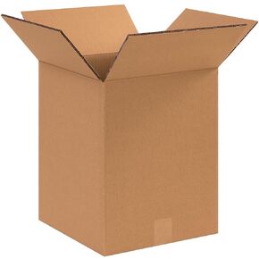 BOX USA 15 Pack of Heavy-Duty Double Wall Corrugated Cardboard Boxes, 12" L x 12" W x 16" H, Kraft, Shipping, Packing and Moving