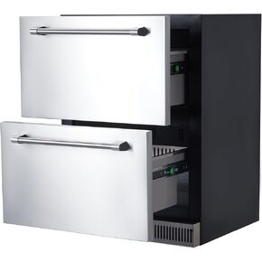 Towallamrk 24 Inch Under Counter Drawer Fridge, Outdoor Beverage Refrigerator, Undercounter Refrigerator for Home and Commercial Use, Stainless Steel Door, Fast Cooling, Low Noise