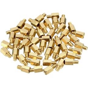 uxcell 46pcs M3 6+4mm Female Male Thread Brass Hex Standoff Spacer Screws PCB Pillar