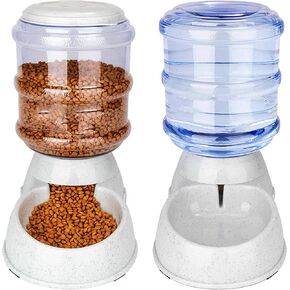 ​​Automatic Dog Feeders for Large Dogs，3 Gallon Gravity Dog Feeder Gravity Dog Cat Feeder Station，Automatic Dog Food Dispense,Easy to Clean,Gray (3 Gallon Dog Feeder)