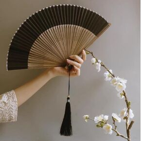 HandHeld Silk Folding Fan with Bamboo Frames 8.66"(22cm) Chinese/Japanese Style Hand Fan for Dancing Cosplay Wedding Party Props Decoration,Birthday gift (White Crane)