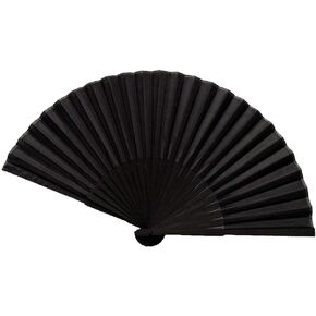 Large Black Hand fanLarge Folding Rave Hand Fans Festival Fans Silk Hand Fan Hand Folding Fans Chinese Japanes Tai Chi Folding Fan for Men and Women Performance, Dance (Black)