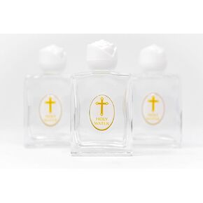 3 Holy Water Bottles Filled with BLESSED Lourdes Holy Water & Lourdes Prayer Card