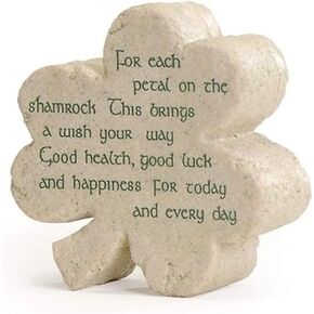 Roman Giftware Inc., Irish & Celtic Collection, 3" H FAITHSTONE Shamrock,Religious, Inspirational, Durable (3x3x1)