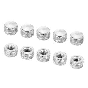 PATIKIL M4x0.7 Cap Nut, 50 Pack Acorn Nut Screw Knob Cap Insert Bolt Cover Female Thread Knurled Decorative Hardware Fittings Lamp Light Fixtures Silver Tone