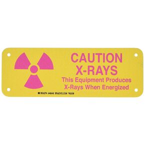 Brady 46848 B555 "Caution X-rays", 3.5" Height x 10" Width, Magenta on Yellow